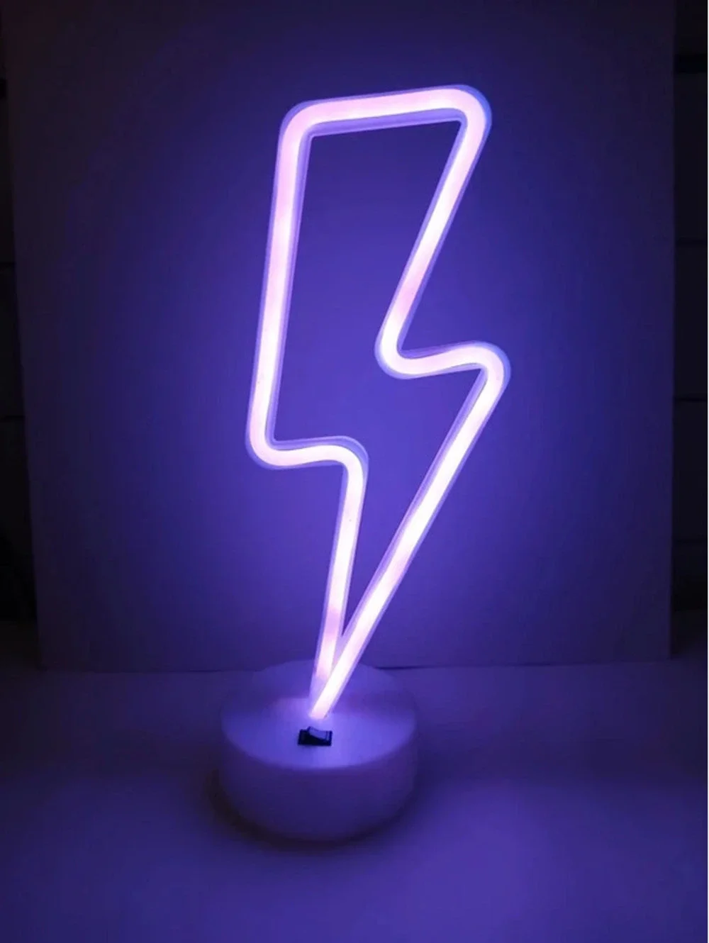 Purple lightning night light